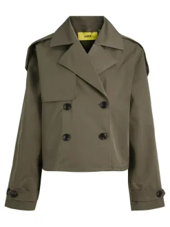 Carlie Short Trenchcoat, Dusty Olive, XL