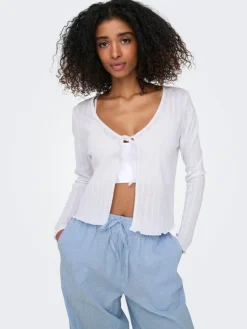 Carlotta String Cardigan, White, XL