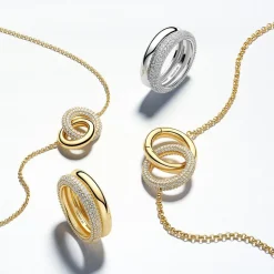 Carrara Due Piccolo Halskæde, Gold Plated, 45 cm