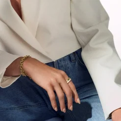 Carrara Ring, Gold Plated, 56