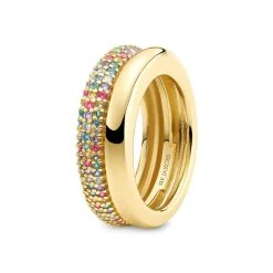 Carrara Ring, Gold Plated/Multi, 58