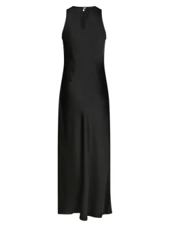 Celinie Heavy Sateen Kjole, Black, 36