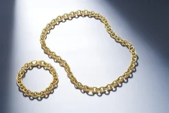 Chain Carrara Armbånd, Gold Plated, 18 cm