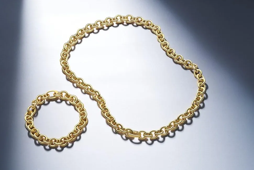 Chain Carrara Armbånd, Gold Plated, 18 cm