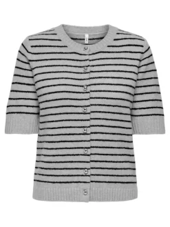 Chester Kortærmet Cardigan, Light Grey Melange, S