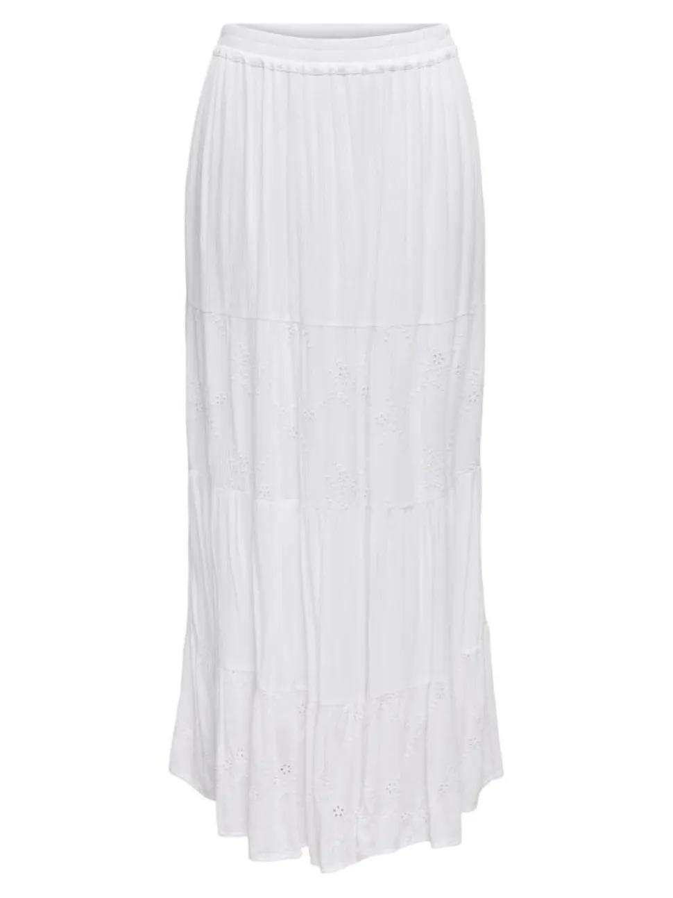 Chiara Broderie Nederdel, Bright White, XL