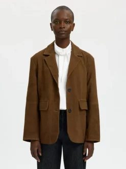 Clara Suede Blazer, Cappuccino, 36