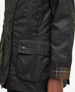 Classic Beadnell Wax Jakke, Olive, 38