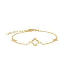 Clover Armbånd, Gold Plated, 17+3 cm