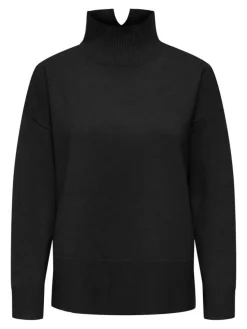 Coco Life High Neck Striktrøje, Black, M