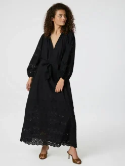 Colette Embroidery Kjole, Black, 36