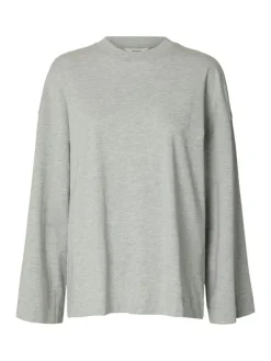 Colwoman Oversized Langærmet T-shirt, Light Grey Melange, M