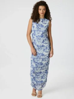 Corilina Long Mesh Kjole, Light Blue, 42