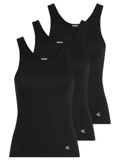 Cotton 3-pak Tank Top, Black, XS