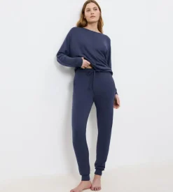 Cozy Comfort Bukser, Blue Dark Combination, 42