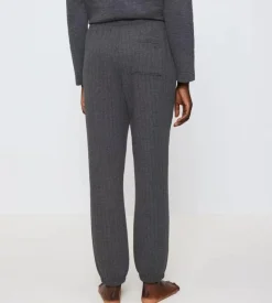 Cozy Comfort Quilted Bukser, Dark Grey Melange, 38