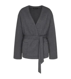 Cozy Comfort Quilted Robe Bluse, Dark Grey Melange, 44