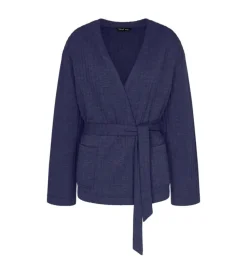 Cozy Comfort Quilted Robe Bluse, Blue Dark Combination, 44