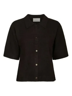 Cunna Knit Bluse, Dark Brown, 40