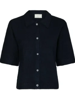 Cunna Knit Bluse, Navy, 38