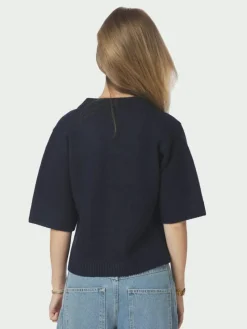 Cunna Knit Bluse, Navy, 38