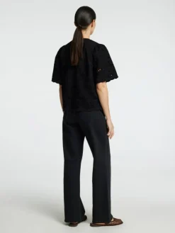 Dahlia Broderi Skjorte, Black, 34