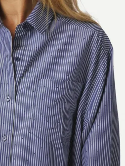 Dalma B Stripe Stone Skjorte, Midnight Blue, 38