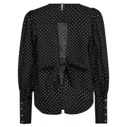 DavinaCC Dot Tie Bluse, Black, XL