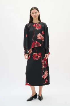 DawnIW Nederdel, Black Poppy Rose, 40