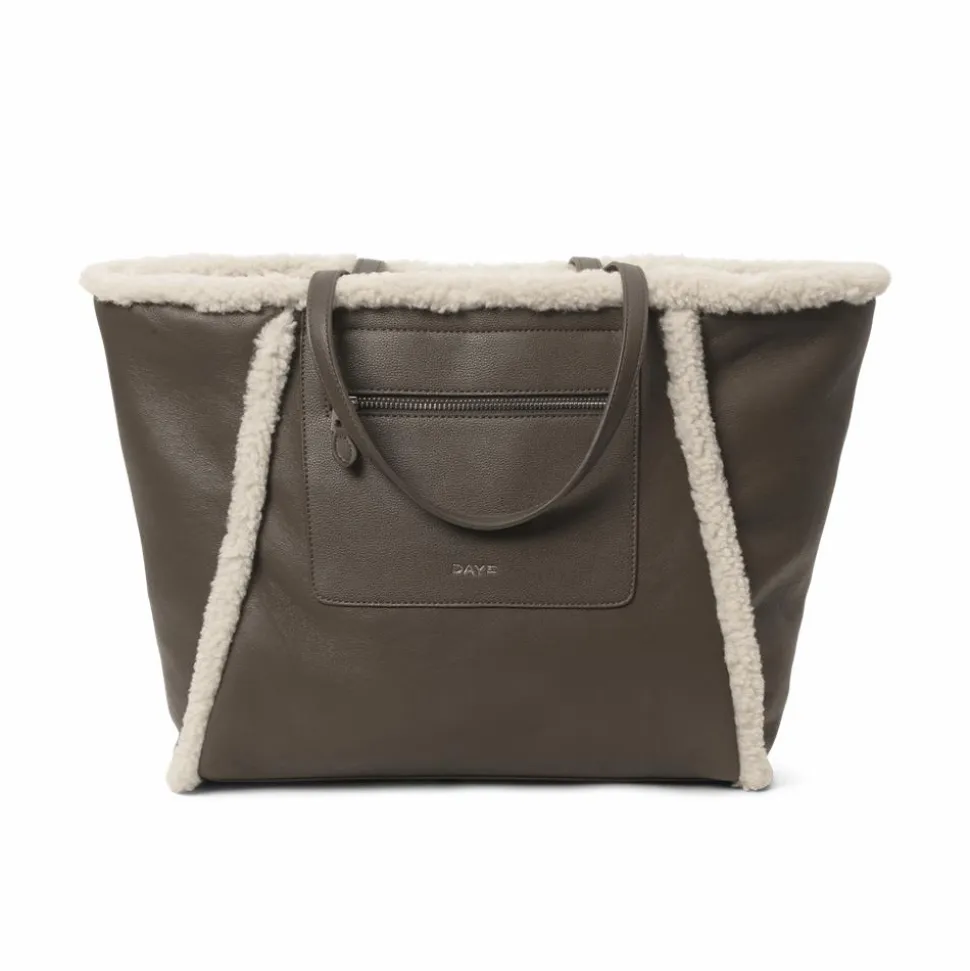 Day Faux Shearling Tote, Major Brown