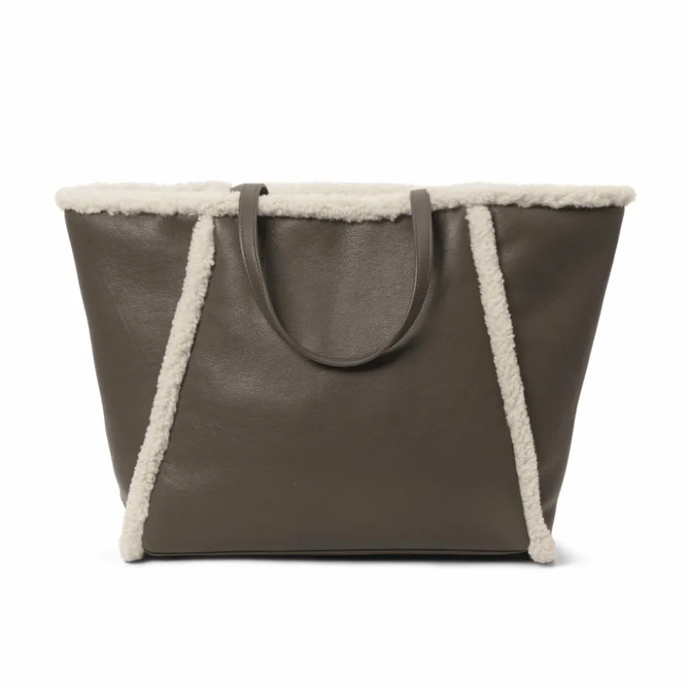 Day Faux Shearling Tote, Major Brown