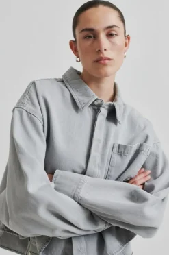 Denira Denim Skjorte, Light Grey Denim, XS