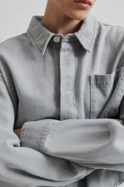 Denira Denim Skjorte, Light Grey Denim, XS