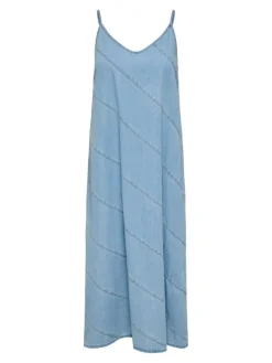 Dia Cut Denimkjole, Light Blue Denim, XL