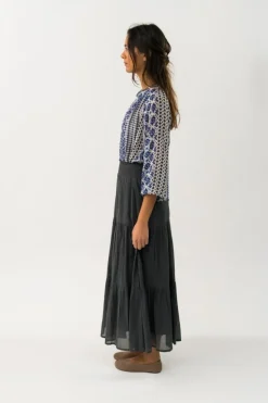 DiamondLL Maxi Nederdel, Washed Black, M