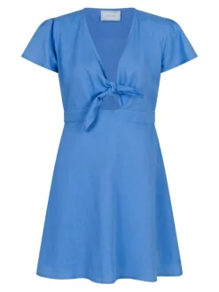 Diara Linen Kjole, Dusty Blue, 40