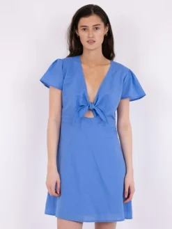 Diara Linen Kjole, Dusty Blue, 40