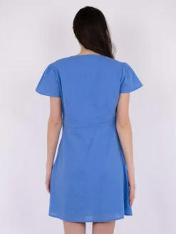 Diara Linen Kjole, Dusty Blue, 40