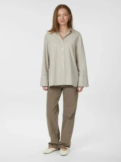 Dita Double Stripe Skjorte, Creme, 40