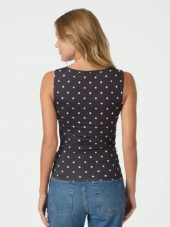 Ditty Jersey Dot Top, Black, 40