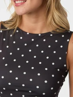 Ditty Jersey Dot Top, Black, 40