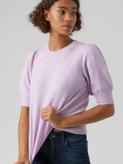 Doffy Kortærmet Striktrøje, Orchid, M