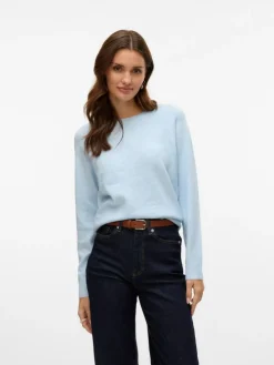 Doffy LS Striktrøje, Cashmere Blue Melange, M