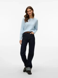 Doffy LS Striktrøje, Cashmere Blue Melange, M