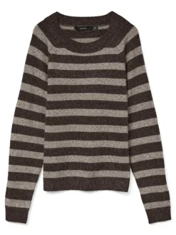 Doffy LS Striktrøje, Chocolate Torte/Moon Rock, S