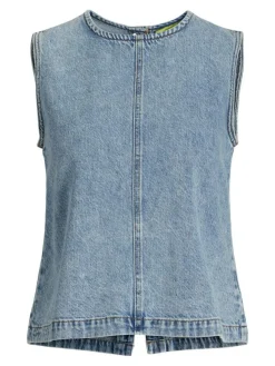 Dora Nara Denim Top, Light Blue Denim, XL