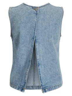 Dora Nara Denim Top, Light Blue Denim, XL