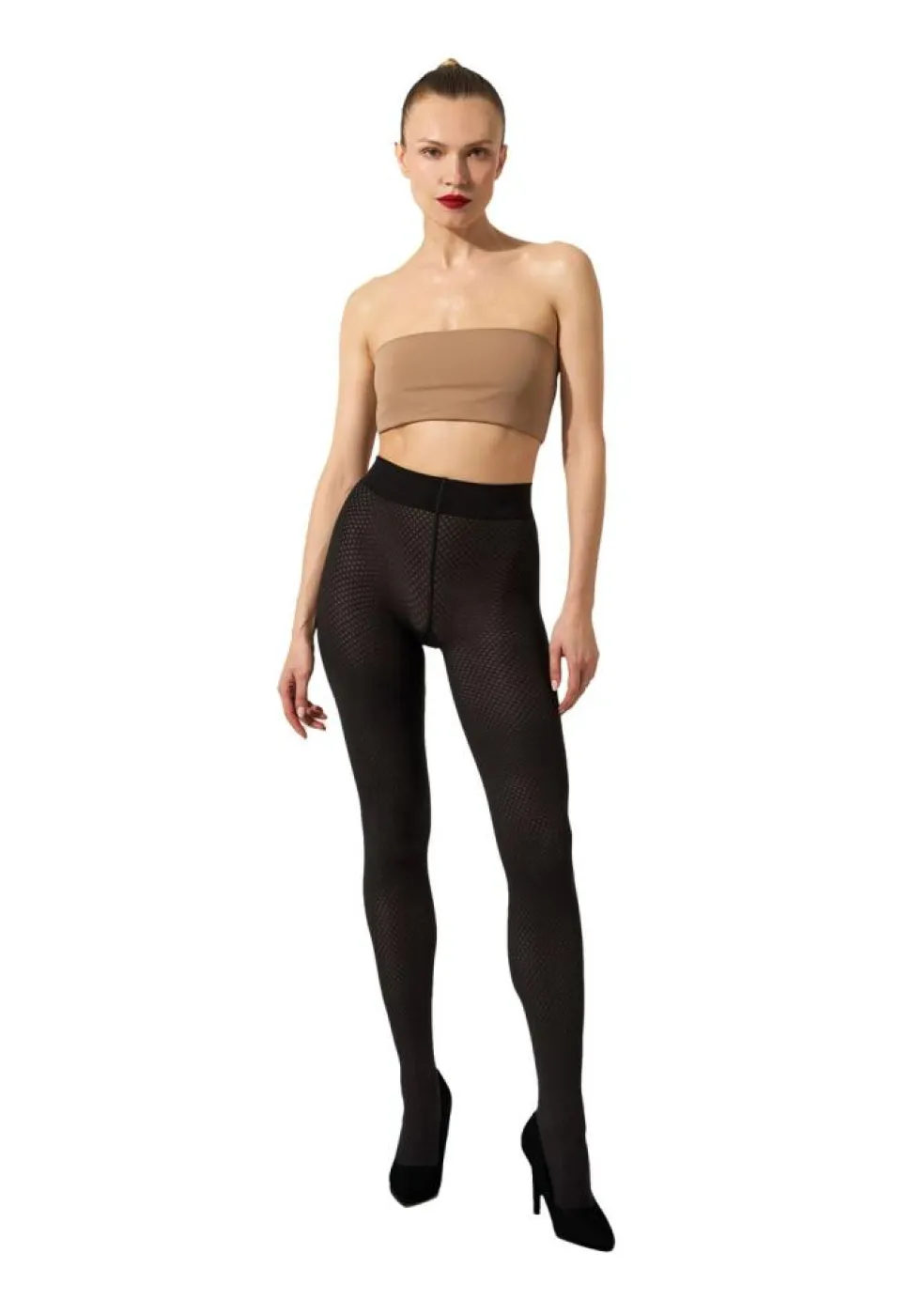 Dot Tights, Black, XL