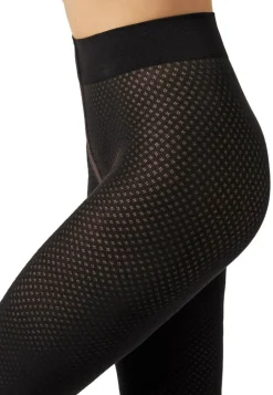 Dot Tights, Black, XL