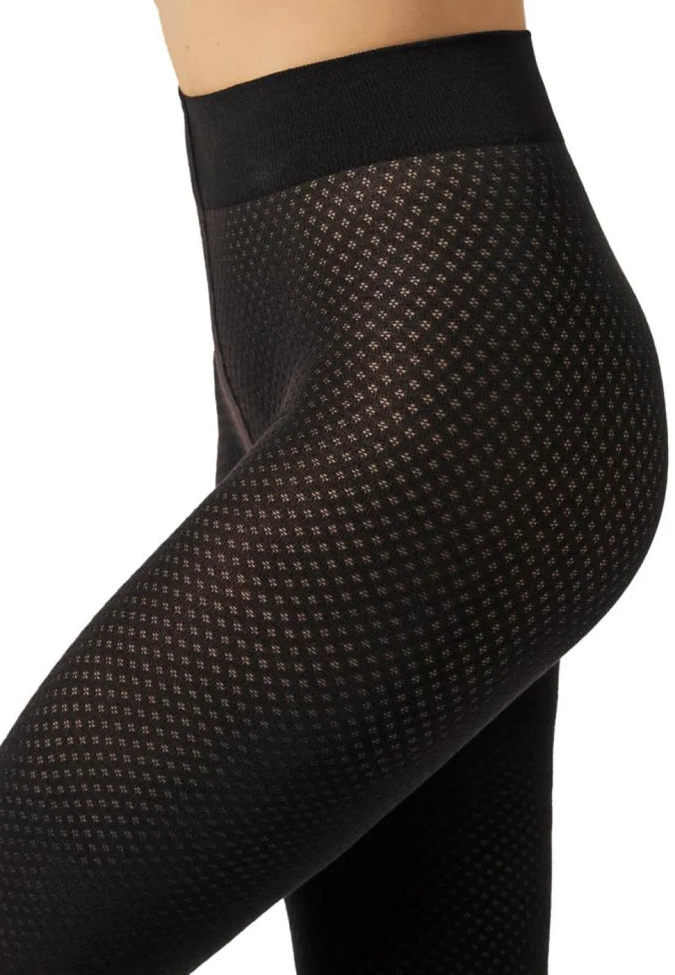 Dot Tights, Black, XL